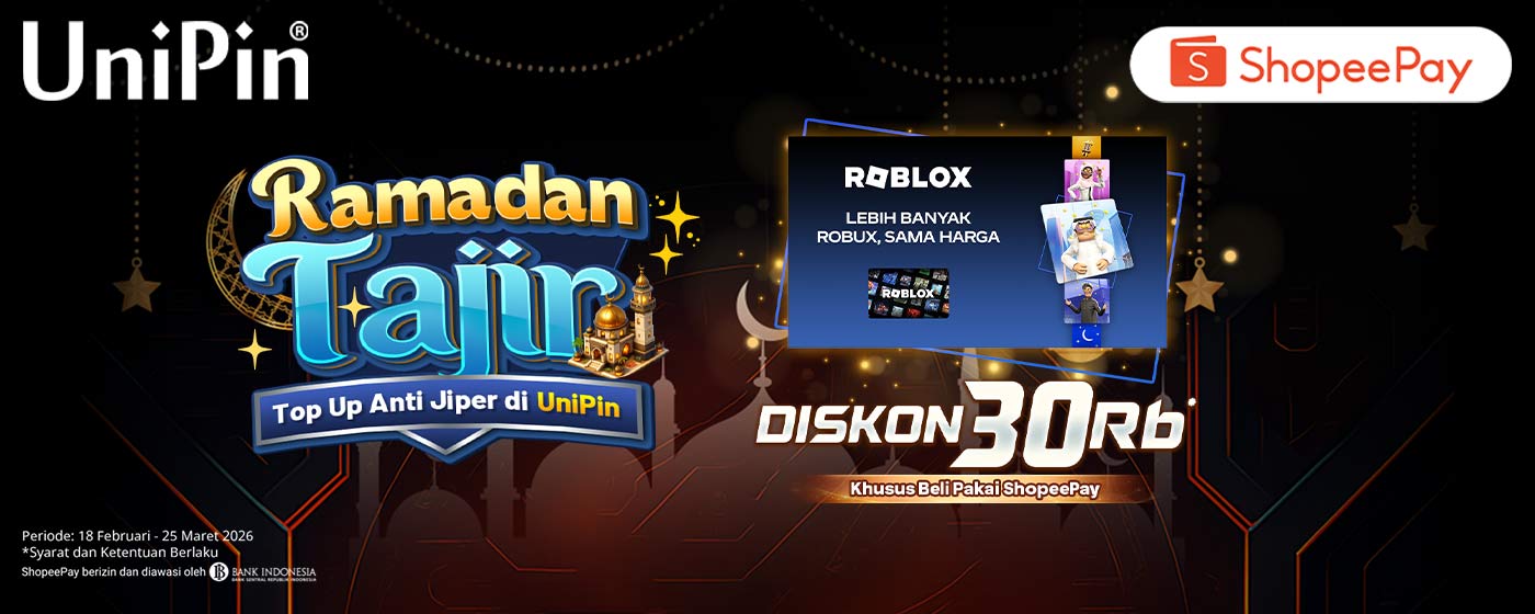 Promo Spesial Ramadan: Beli Roblox Pakai ShopeePay Diskon s/d 30Ribu!